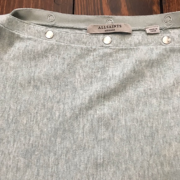 All saints Elle snap detail sweater boat neck or off the shoulder mint green - Picture 5 of 6